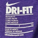 Nike  Dri-Fit Purple V-Neck Shirt Swoosh Regular Fit Size Small EUC #2664 Photo 2