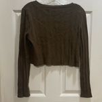 House of Harlow 1960 Brown Ribbed Cropped Long Sleeve Sweater Size XL Soft Photo 1