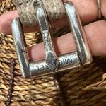 Michael Kors  Blue Tan‎ Leather  Belt - Silver Roller Buckle SIZE L 43” Diamond Photo 7