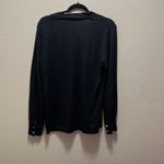 Loft Black Long Sleeve Tie Neck Relaxed Fit Blouse Balloon Sleeve Size XL P Photo 6