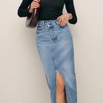 Reformation Jeans Nila Long Denim Skirt in Galway Photo 0