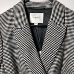 LK Bennett NEW Nina Houndstooth Peplum Belted Blazer Jacket Black/White Sz 12 Black Photo 5