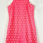 Lilly Pulitzer  Mango Shift Dress Size Large Pink Sun Ray Daisy Lasercut Scuba Photo 0