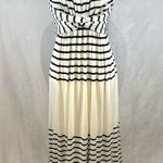Jessica Simpson navy & white striped twist empire waist maxi dress size 4 Photo 5