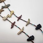 Stone Fetish Animal & Shell Heishi Beads Glasses Chain Blue Photo 3