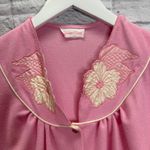 Vintage Carriage Court Fleece Snap Button Night Gown Pink Size S Floral Pocket Photo 3