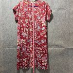 Vintage JCPenney Red Floral Short Sleeve Cardigan Open Front Sheer Casual Lounge Size M Photo 4
