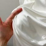 the bar white silk twist front puff sleeve crystal long sleeve ruched mini dress Size 0 Photo 5