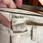 L'Agence  Tilly Mid-Rise Ivory Slim Straight Jeans Macadamia Size 27 Photo 8