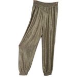 Anthropologie NWT Womens Metallic Gold Pull On Jogger Pants Lounge Size Small Photo 6