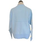 Womens Sweater Cardigan Ribbed Neckline Floral Daisy Blue Artsy Grandmacore XL Multiple Photo 2