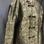Metaphor Gold Black Brocade Asian style Jacket Mandarin Collar Womens XL Photo 3