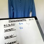 L.L.Bean blue 3/4 sleeve v-neck top button detail women's size XL cotton casual Photo 4