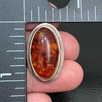 Sterling Silver Vintage  Handcrafted Cabochon Oval Baltic Amber Earrings 7.4g Photo 11