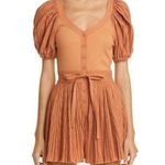 Aureum Rust Colored Puff Sleeve Romper Size XS Orange Photo 0