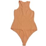 Abercrombie & Fitch  Bodysuit Womens Medium Ribbed Tank Orange Sleeveless Snap Photo 1