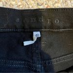 Sandro French brand black denim straight leg jeans with silver studs size 40 EU Photo 4