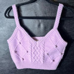 Dreamers  By Debut Lavender Sweater Knit Crop Top‎ M/L Photo 0