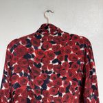 Love moschino  Red Floral Neck Tie Bow Blouse Sz 8 Photo 8