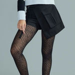 Francesca's Eliza‎ Black Sheer Tiger Print Tights Chic Patterned Size S/M Photo 0