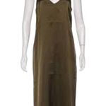 ANINE BING NWT Silk Gemma Slip Dress Olive Green Size XS Photo 3
