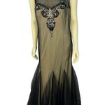 DEB mermaid style nude, black mesh overlay jeweled neckline sleeveless size 14 Photo 12