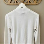 Urban Outfitters  Long Sleeve Waffle Knit Crop Top Ivory Sz Large Photo 7