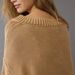 American Eagle AE Cotton Long Weekend V-Neck Sweater Heather Tan Sand NWT Medium Photo 7