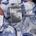 H&M NWT Blue/White Floral Paper Zip Fly Bag High Waisted Pleated Shorts 4 Photo 11