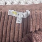 Iris  WOMENS Brown Off-the-Shoulder Ribbed Sweater Photo 2