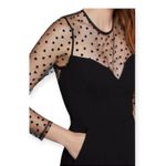 BCBGeneration new ❤︎︎ Sweetheart Flocked Tulle Panel Open Back Romper ❤︎︎ Black Photo 3