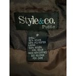 Style & Co  Jacket Womens Petite Sm Brown Hooded Zip Front Nylon Blend Pockets Photo 4