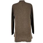 Eileen Fisher Brown Ribbed Washable Wool Crepe Cascading Cardigan Size PM Photo 2