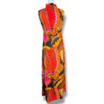 Vintage 60s Liberty House Hawaiian Maxi Dress Butterfly Print Psychedelic Orange Size XS Photo 5