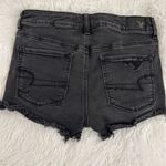 American Eagle AE black rinsed fade, exposed crochet pocket shorties Photo 2