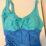 Amazon Womens One Piece Swimsuit Padded Bra Tie Back Adjustable Blue Womens M NWT Photo 1