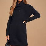 Lulus  Tea Reader Black Long Sleeve Turtleneck Sweater Dress Size‎ XS NWT Photo 0