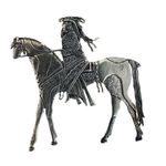 Rare Frank Salcido Sterling Silver Native American Rider Brooch β Signed STP Photo 0