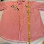 Vintage Gunit Chickadee Birds Button Down Shirt Wmns Sz Large Red White Stripe Photo 6