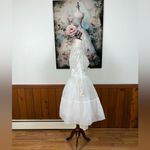 Darling Vintage 1950s Wedding Dress With Lace Jacket! White Size 8 Photo 5