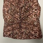 Patagonia  Brown Paisley Hooded Down Puffer Vest Zip Up Women’s Size Large Photo 3