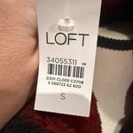 Loft Red and Black Checkered Turtleneck Sweater Photo 4