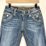 Rock Revival  Elizabeth Wide Leg Jeans Size 26 Fleur de Lis Flap Pockets Low Rise Photo 2