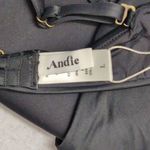 ANDIE NWT Bora Bora Top Black Adjustable Removable Ruching Bandeau Swim Bikini L Photo 4