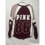 PINK - Victoria's Secret  Womens Sweater Red Colorblock Logo Knit 86 Stretch Size S Photo 2
