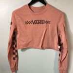Vans  XS long sleeve crop top logo shirt on peachy tone. Photo 0