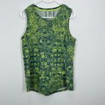Title Nine Womens Athletic Tank Top Green Yellow Paisley Print Athletic Fit Photo 2