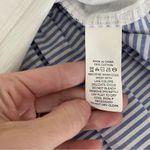 Kate Spade White Blue Stripe Ruffle Peplum Short Sleeved Tee Preppy Shirt Top XS Photo 6