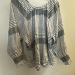 Tommy Bahama Womens Top Blouse M Lucia Isle Gray White Stripe Stripes NWT $118 Photo 5