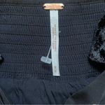 Free People  Black Floral Bow Mini Dress Size Medium Photo 7